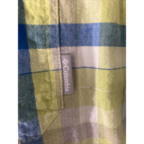 Columbia Button Down Shirt Mens Green Plaid Long Sleeve Cotton‎ - Picture 4 of 7